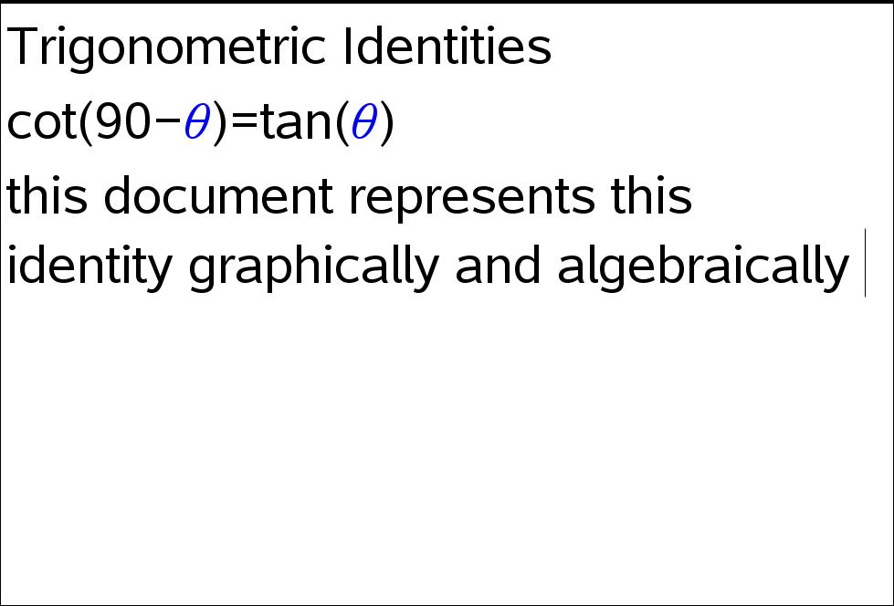 cot(90-x)=tan(x) - Trigonometry